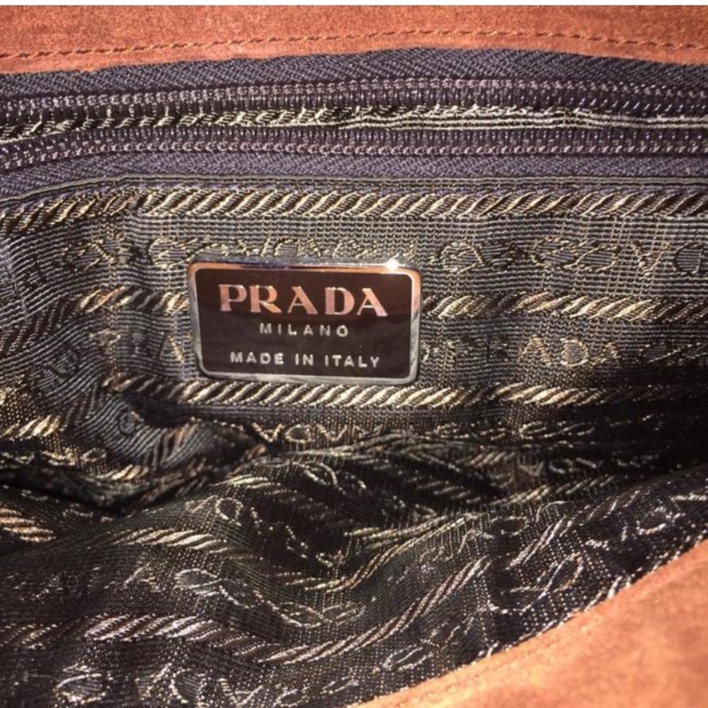 auth PRADA patent leather suede LAPTOP BAG w/damag - Picture 2 of 8